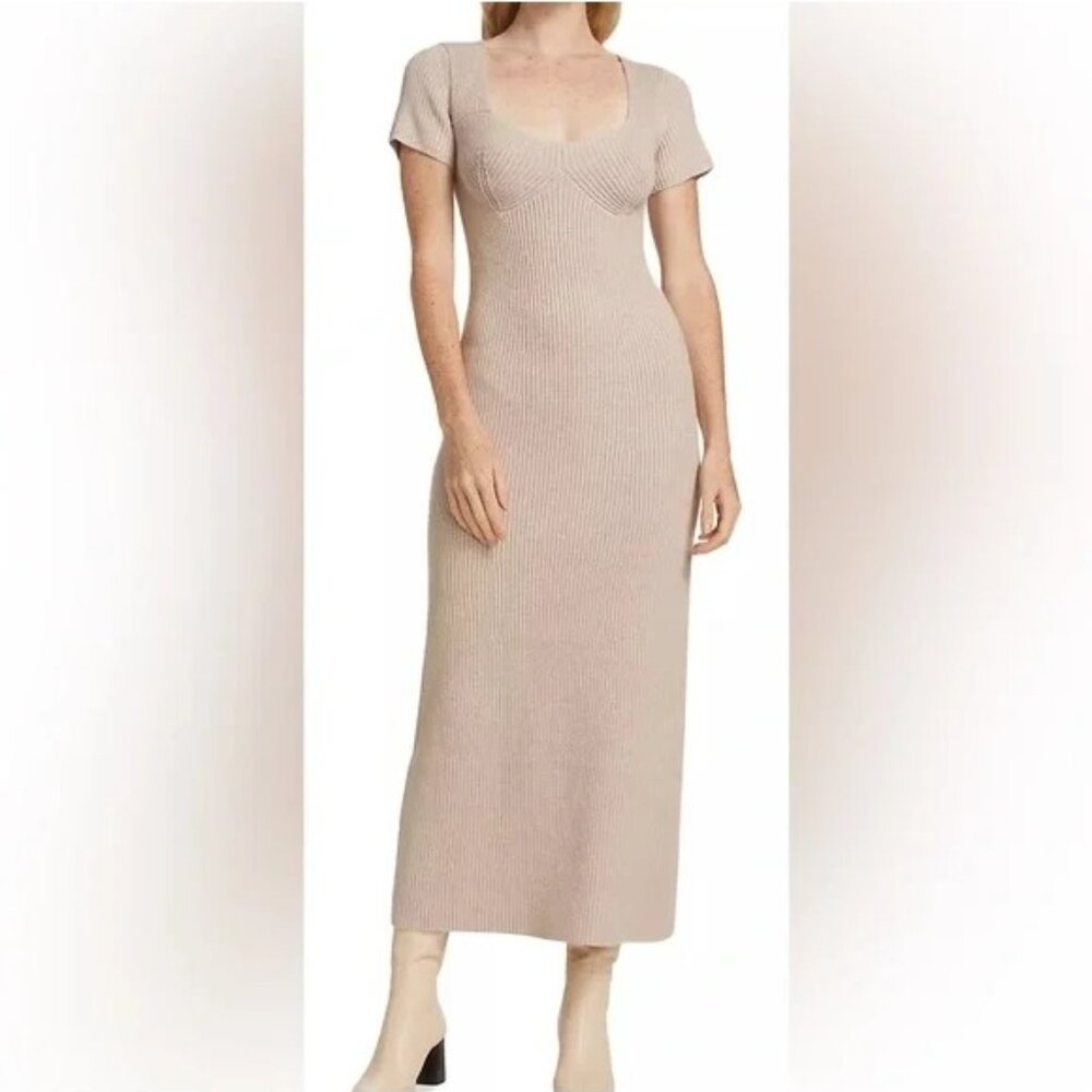 STAUD Camden Rib Knit Bustier Maxi Dress Women size XS